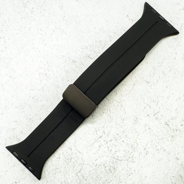 Silicone Strap With Magnetic Clasp Apple Watch - Black