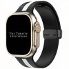 Silicone Strap With Magnetic Clasp Apple Watch - Black / White