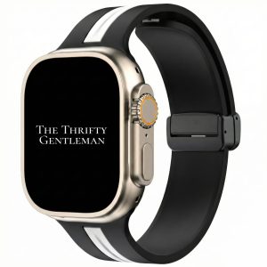 Silicone Strap With Magnetic Clasp Apple Watch - Black / White