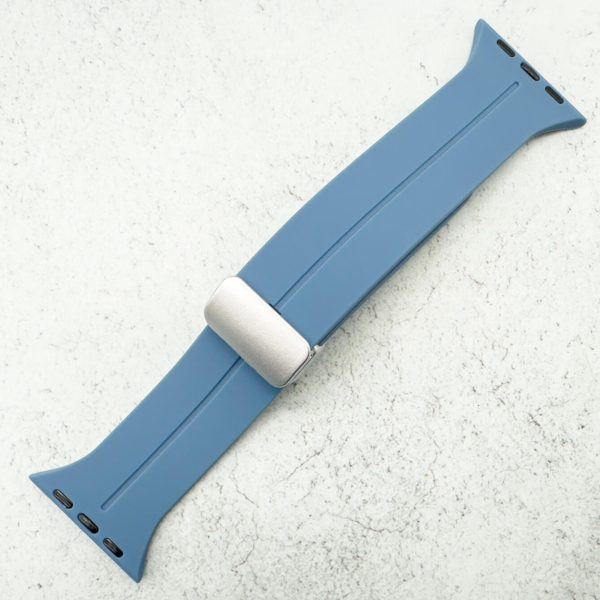 Silicone Strap With Magnetic Clasp Apple Watch - Blue