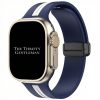 Silicone Strap With Magnetic Clasp Apple Watch - Blue / White