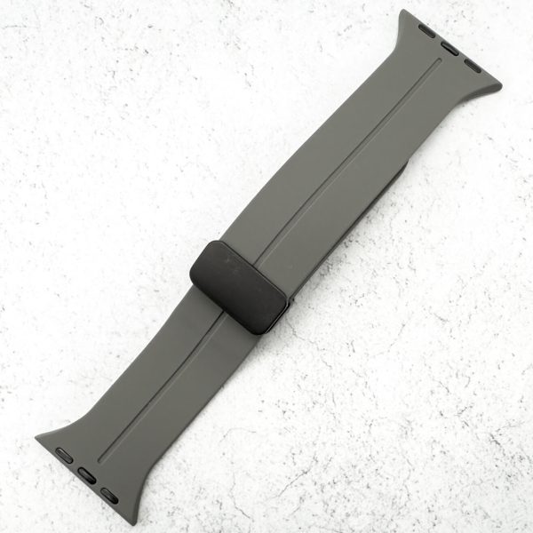 Silicone Strap With Magnetic Clasp Apple Watch - Grey