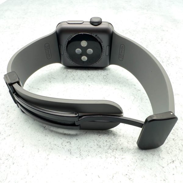 Silicone Strap With Magnetic Clasp Apple Watch - Grey / White