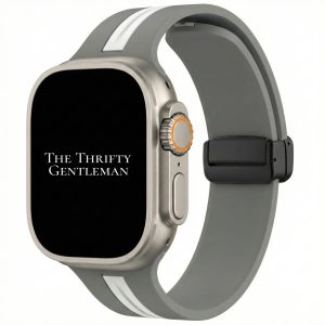 Silicone Strap With Magnetic Clasp Apple Watch - Grey / White