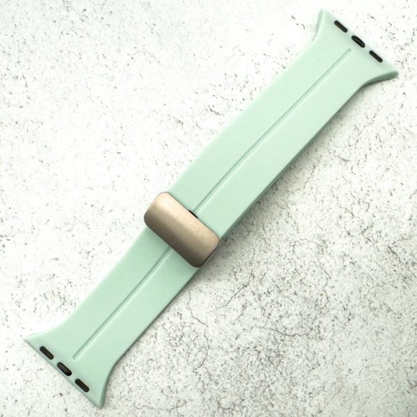 Silicone Strap With Magnetic Clasp Apple Watch - Light Green