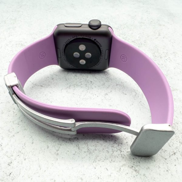Silicone Strap With Magnetic Clasp Apple Watch - Light Purple