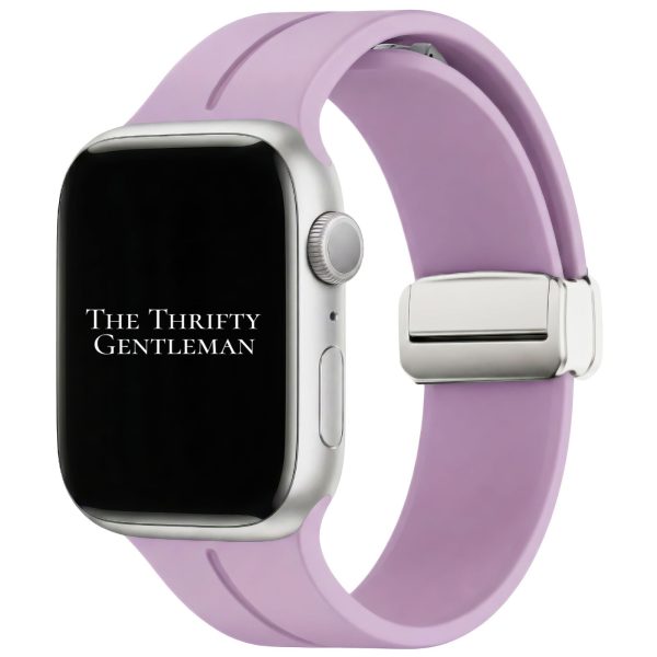 Silicone Strap With Magnetic Clasp Apple Watch - Light Purple