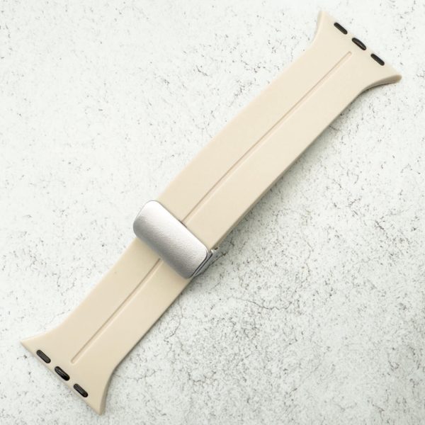 Silicone Strap With Magnetic Clasp Apple Watch - Beige