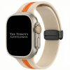 Silicone Strap With Magnetic Clasp Apple Watch - Beige / Orange