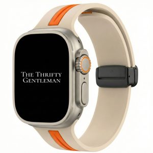 Silicone Strap With Magnetic Clasp Apple Watch - Beige / Orange